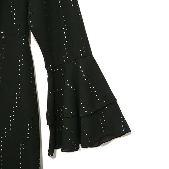 Who What Wear Black Midi Dress Crew Neck Bell Sleeve A Line Workwear Party S - Picture 5 of 16